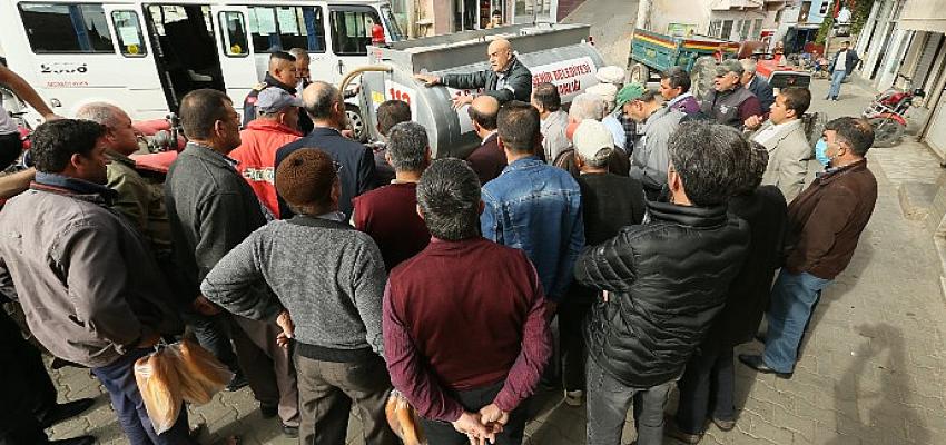 Aydın Büyükşehir Belediyesi’nin Yangın Söndürme Tankeri Desteği Akçaköy İle Devam Etti