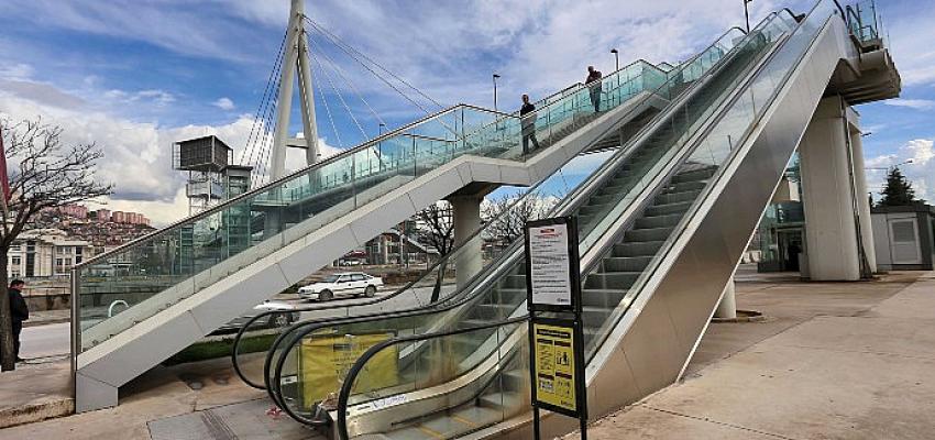Necmettin Erbakan Köprüsünde yürüyen merdivenler bakıma alındı