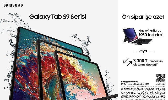 Samsung Galaxy Tab S9 Serisi, klavyeli kılıflarda %50 indirim veya 3000 TL'ye varan ek takas desteği ile ön satışta